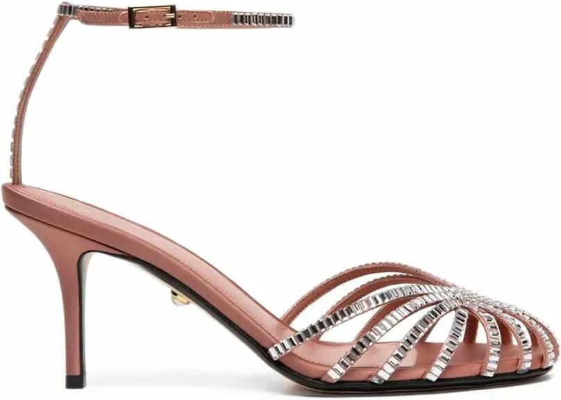 Alevì crystal-embellished silk sandals Roze