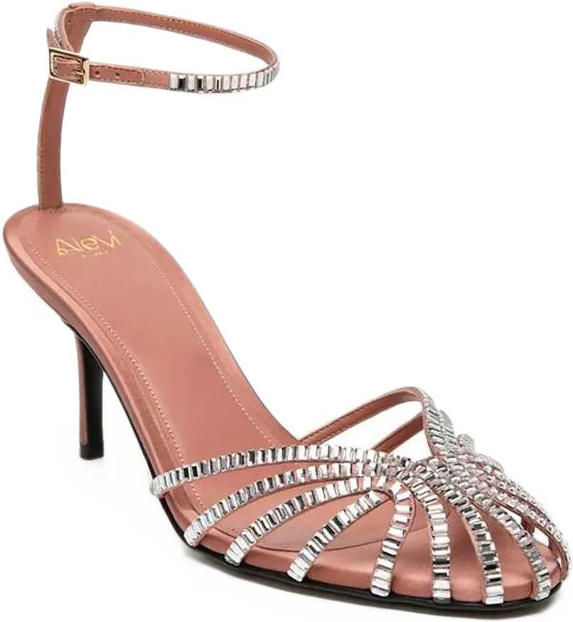 Alevì crystal-embellished silk sandals Roze - Foto 3