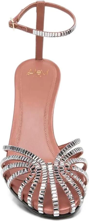Alevì crystal-embellished silk sandals Roze - Foto 4
