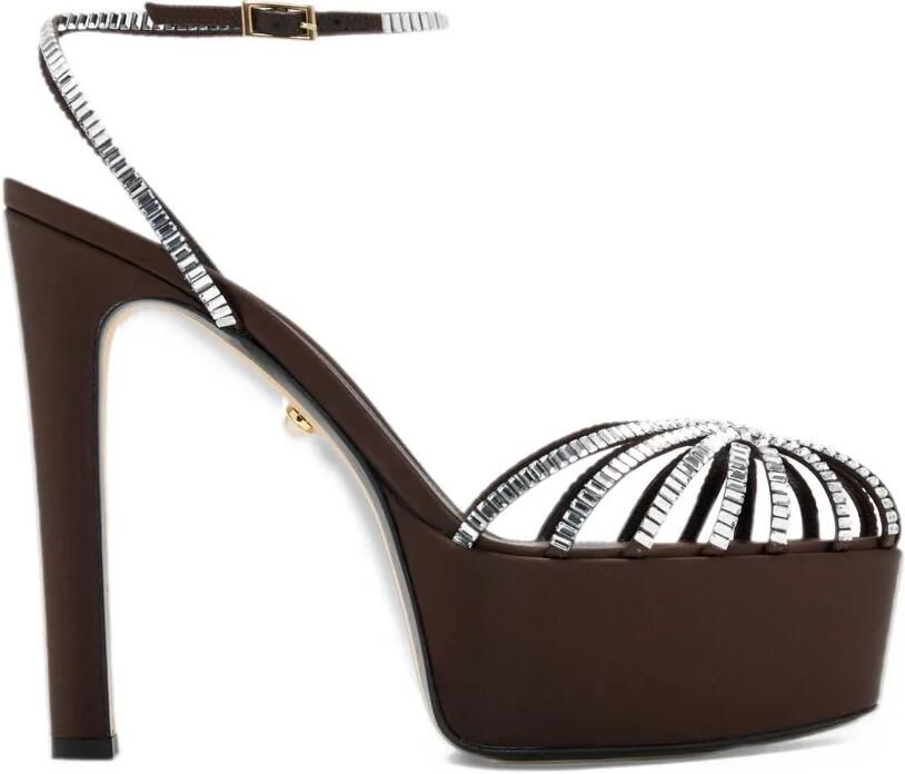 Alevì Eva crystal-embellished platform sandals Bruin
