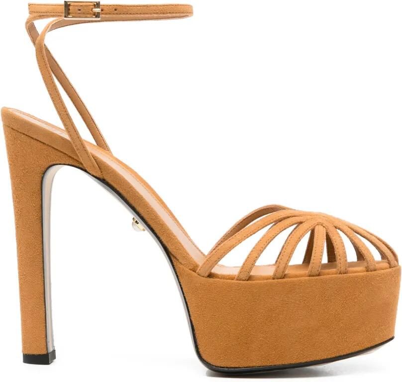 Alevì Eva sandalen met plateauzool en bandjes Bruin
