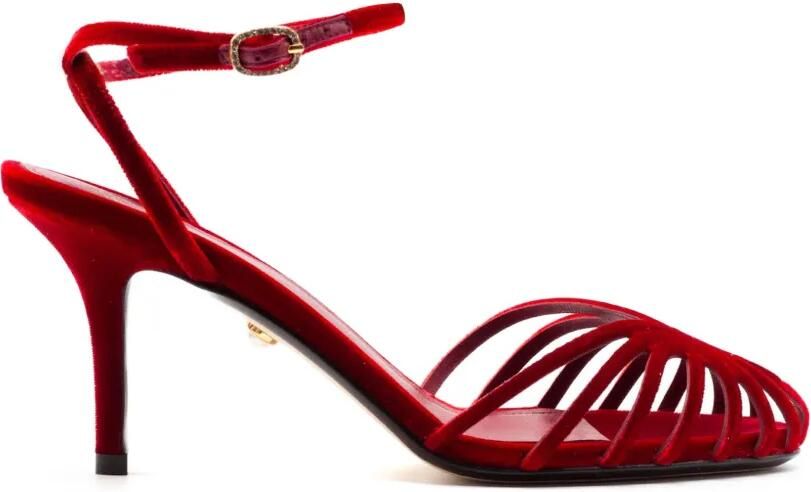 Alevì Fluwelen sandalen in kooimodel Rood
