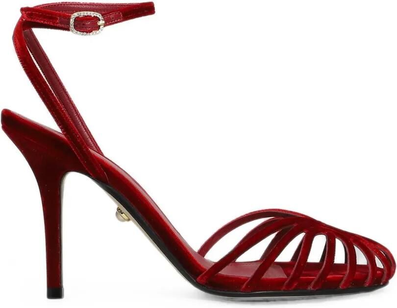 Alevì Fluwelen sandalen met opengewerkt design Rood