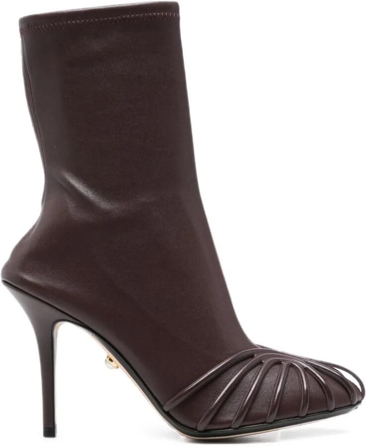 Alevì Karen laarzen met stiletto-hak en kooidetail Rood