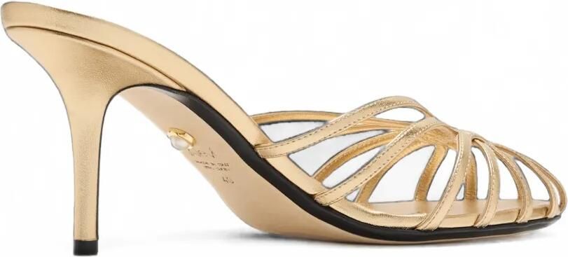 Alevì Mel leren sandalen met metallic-effect Goud - Foto 4