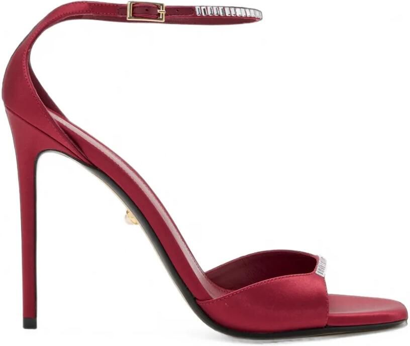 Alevì Ninel Xtal satijnen sandalen verfraaid met kristallen Rood