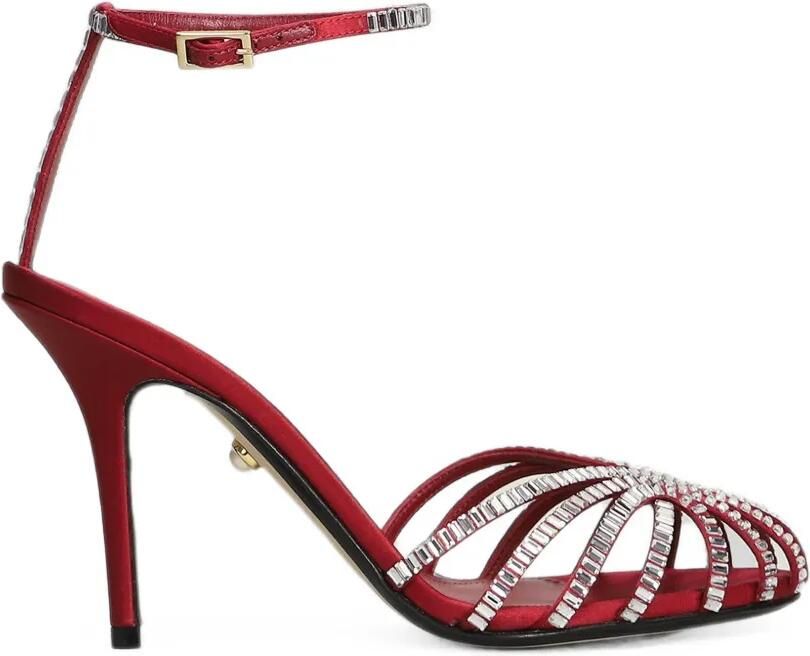 Alevì Penelope sandalen in kooimodel verfraaid met kristallen Rood