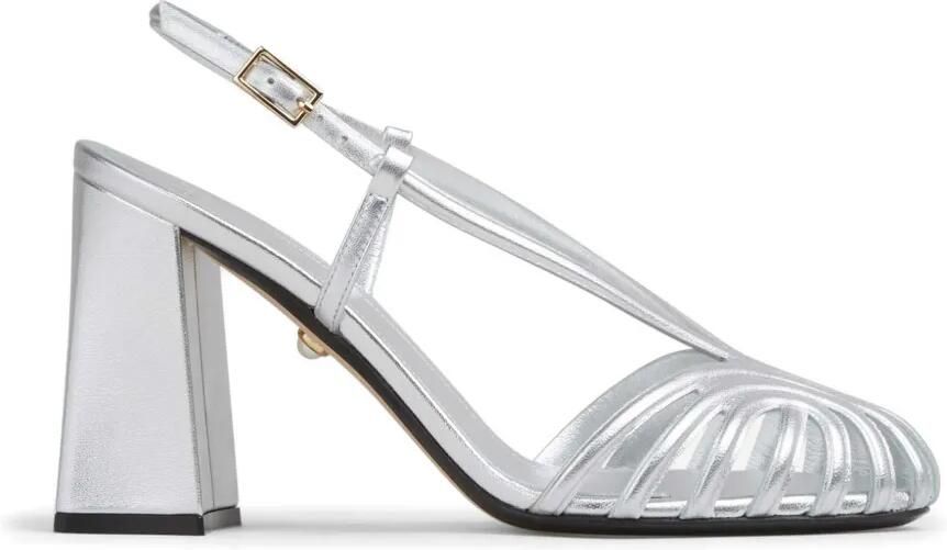 Alevì Pumps met bandjes en hak Zilver