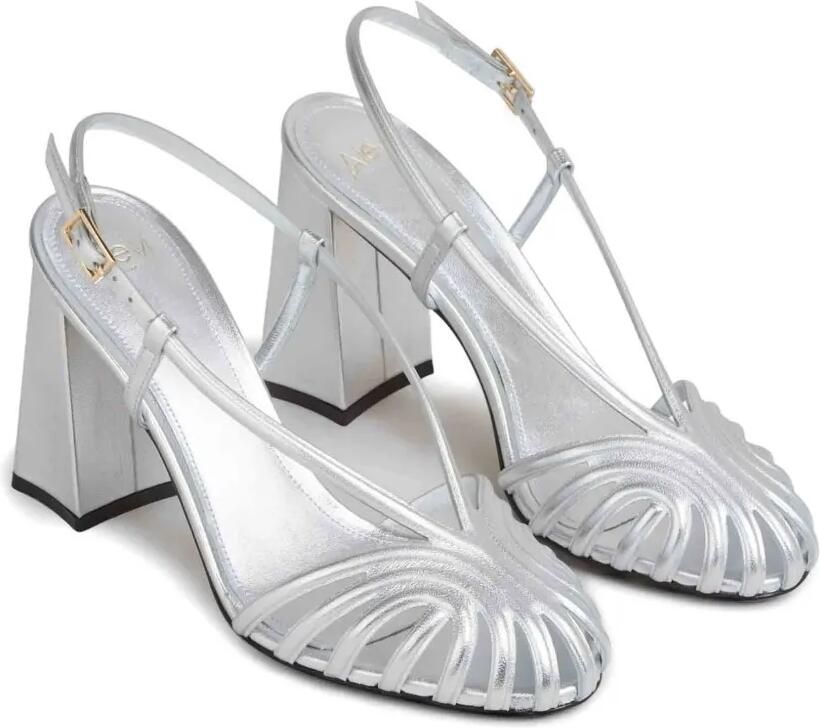 Alevì Pumps met bandjes en hak Zilver - Foto 2