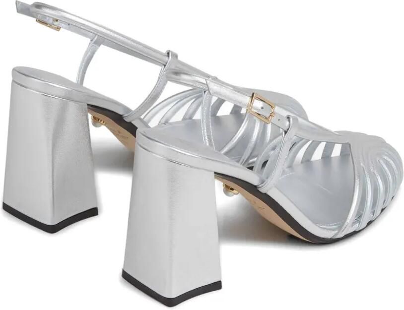 Alevì Pumps met bandjes en hak Zilver - Foto 4