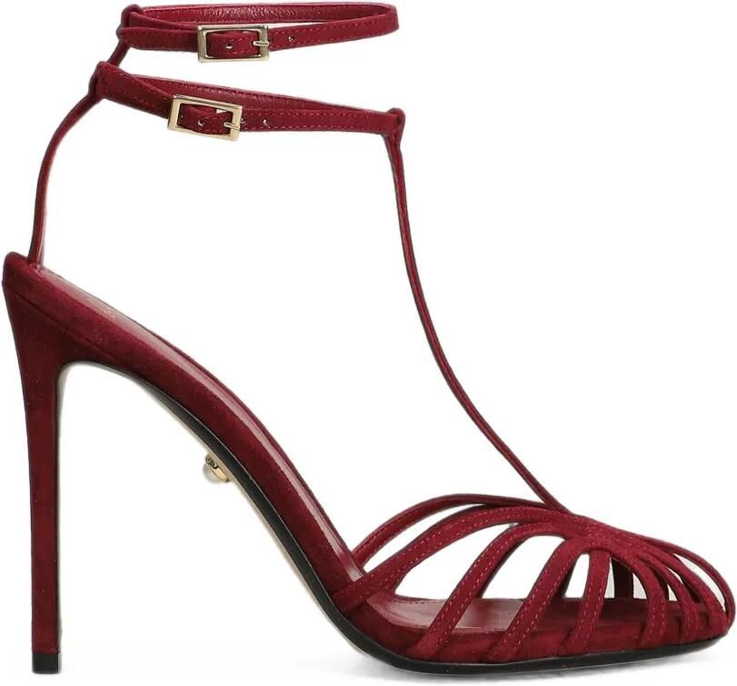 Alevì Sandalen met stiletto-hak en gekooid bandje Rood
