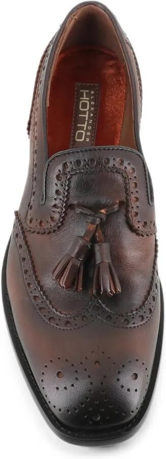 Alexander Hotto Brogue loafers met kwastje Bruin