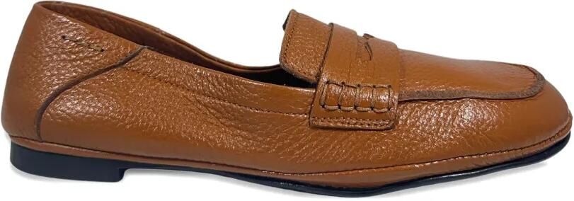 Alexander Hotto Penny loafers van bewerkt leer Bruin