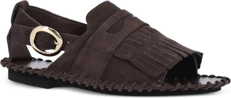 Alexander Hotto Sandalen met franje detail en gesp Bruin - Foto 4