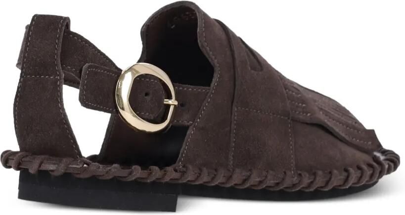 Alexander Hotto Sandalen met franje detail en gesp Bruin - Foto 2
