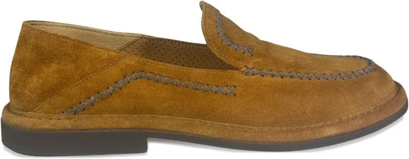 Alexander Hotto Suède loafers met stiksel Bruin