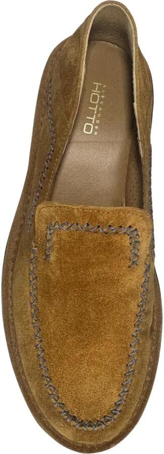 Alexander Hotto Suède loafers met stiksel Bruin - Foto 2