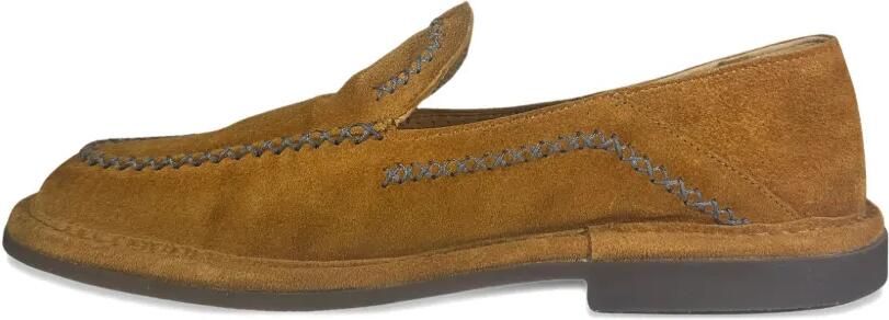 Alexander Hotto Suède loafers met stiksel Bruin - Foto 3