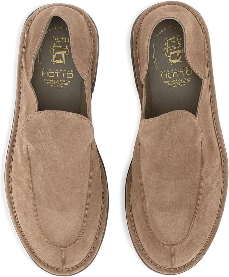 Alexander Hotto Suède loafers met vouwbare hak Beige - Foto 2