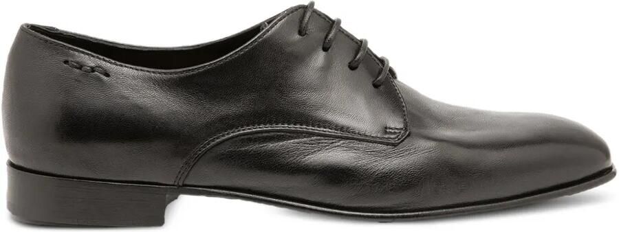 Alexander Hotto Veterschoenen met ronde neus Zwart