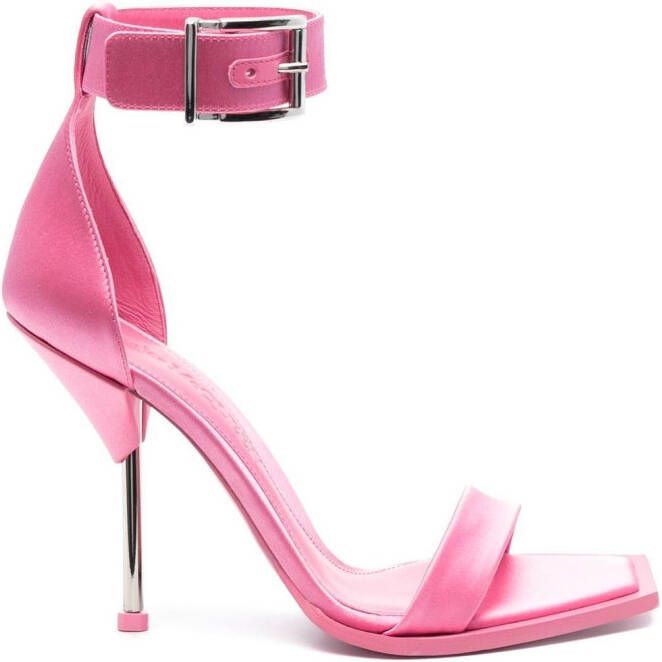 Alexander McQueen Satijnen sandalen Roze