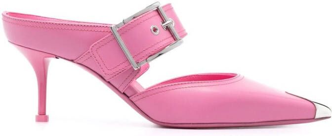 Alexander McQueen Metallic muiltjes Roze