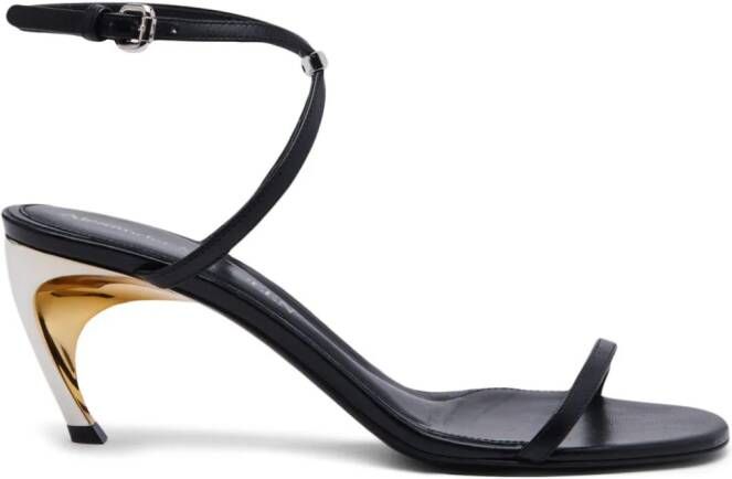 Alexander McQueen Armadillo 65mm sandalen met metalen detail Zwart