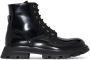 Alexander McQueen Leren enkellaarzen Zwart - Thumbnail 1