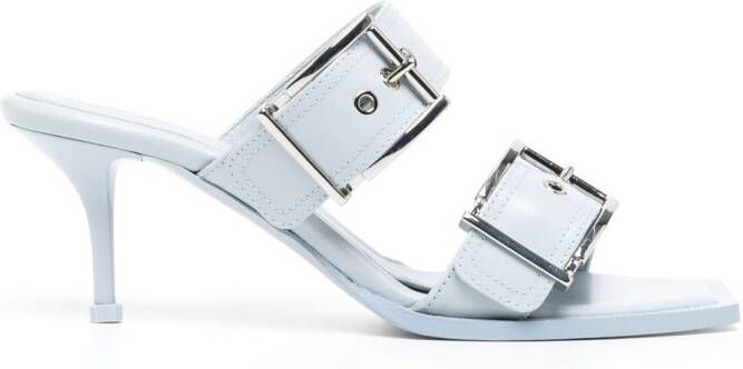 Alexander McQueen 75mm leren sandalen met gesp Blauw