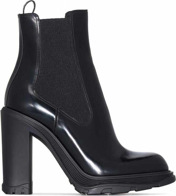Alexander McQueen Leren Chelsea laarzen Zwart