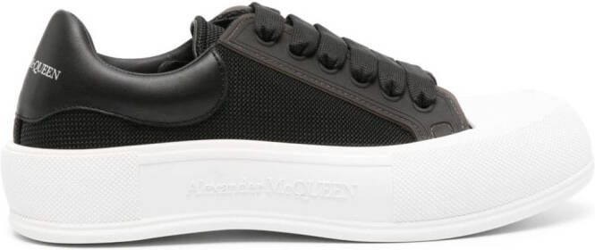 Alexander McQueen Deck plimsoll canvas sneakers Zwart