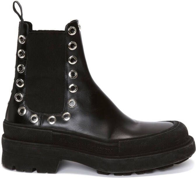 Alexander McQueen Chelsea laarzen met ringlets Zwart