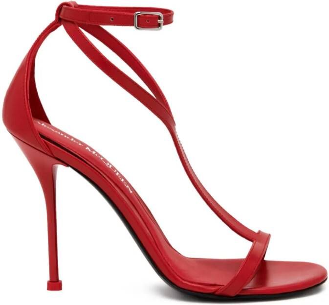 Alexander McQueen Harness leren sandalen Rood