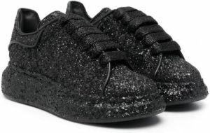 Alexander McQueen Kids Sneakers met glitters Zwart