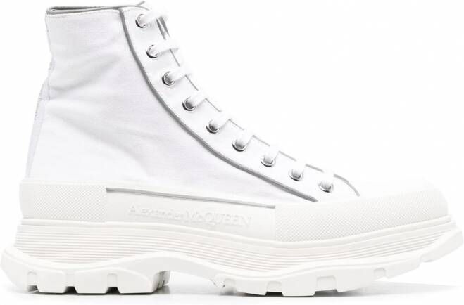 Alexander McQueen Laarzen met ronde neus Wit Schoenen