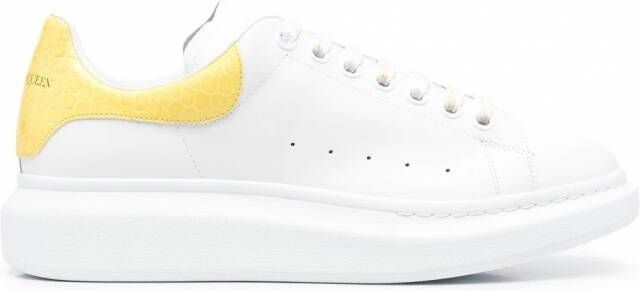 Alexander McQueen Larry leren sneakers Wit