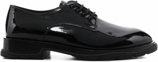 Alexander McQueen Leren derby veterschoenen Zwart