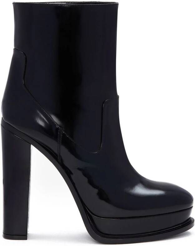 Alexander McQueen 120 mm enkellaarzen Zwart