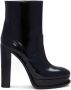 Alexander McQueen 120 mm enkellaarzen Zwart - Thumbnail 1