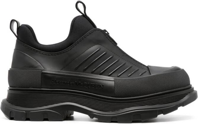 Alexander McQueen Leren sneakers met rits Zwart