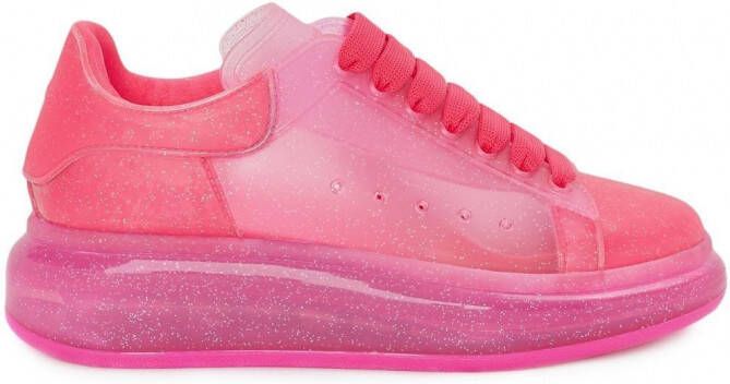 Alexander McQueen Oversized sneakers met glitter Roze