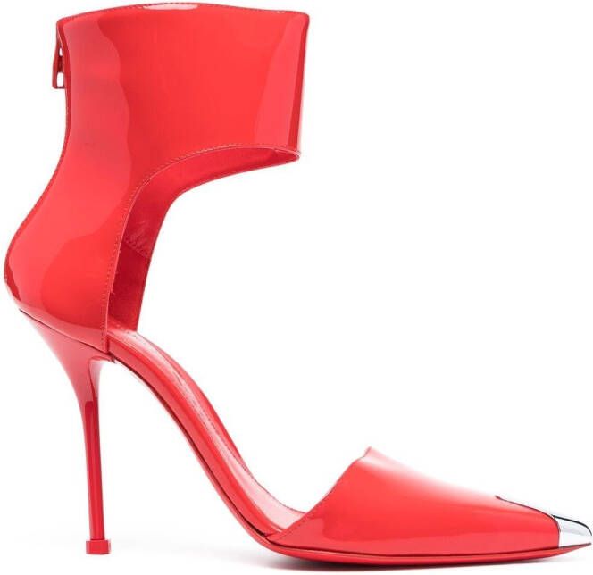 Alexander McQueen Pumps met metalen neus Rood