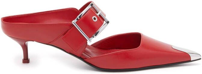 Alexander McQueen Punk muiltjes met gesp Rood