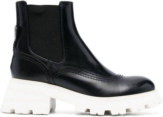 Alexander McQueen Rave leren Chelsea laarzen Zwart