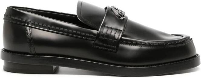 Alexander McQueen Leren loafers met Seal-plakkaat Zwart