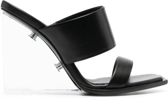 Alexander McQueen Shard 115mm wedge sandals Zwart