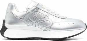Alexander McQueen Sprint Runner sneakers met metallic-effect Zilver