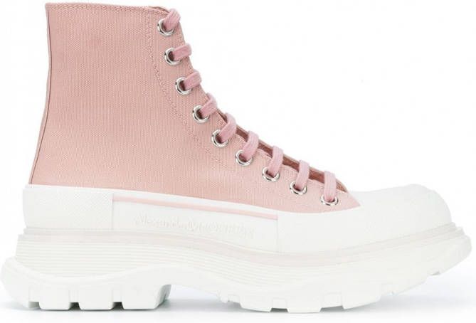 Alexander McQueen Thread Slick high-top sneakers Roze