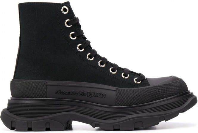 Alexander McQueen Thread Slick high-top sneakers Zwart