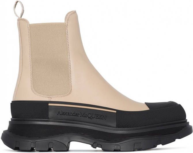 Alexander McQueen Tread Slick Chelsea laarzen Beige